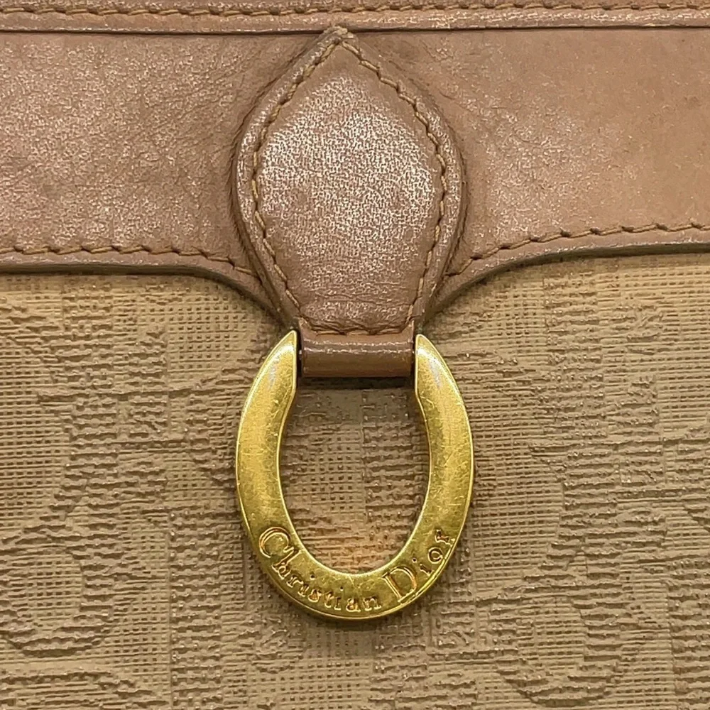 Authentic Christian Dior CD Vintage Tan Brown Monogram Long Wallet